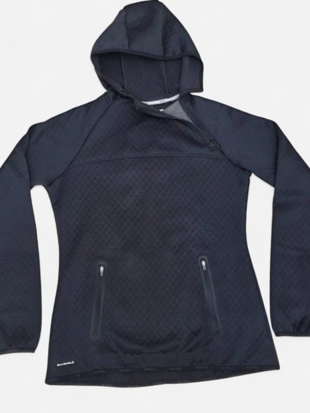 Saucony Aerospacer Fleece Hoodie S Black Quilted Gorpcore Streetwear Run